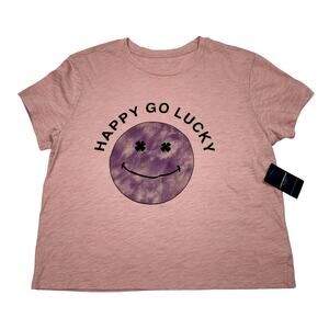 NEW Lucky Brand Happy Go Lucky Lilac T Shirt Size Small